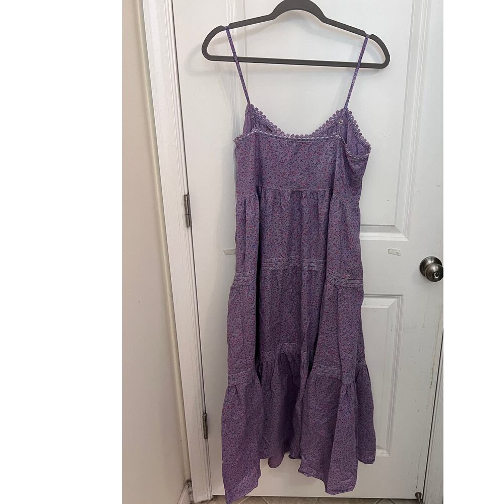 Eileen West Purple Ditsy Floral Pintuck Ballet Nightgown M prairie Victorian - Picture 2 of 9